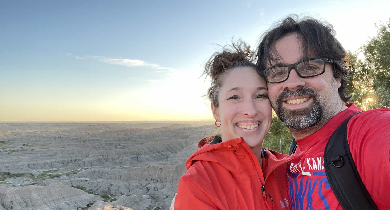 Rob and Kristy next to the Badlands