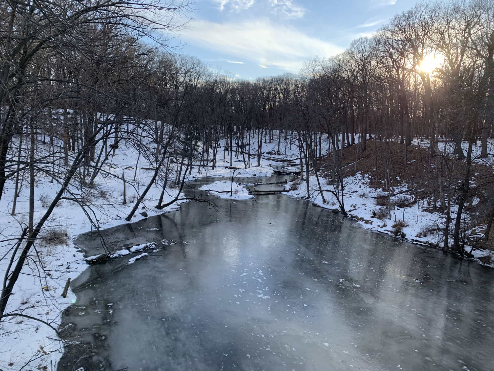 An ice-covered river