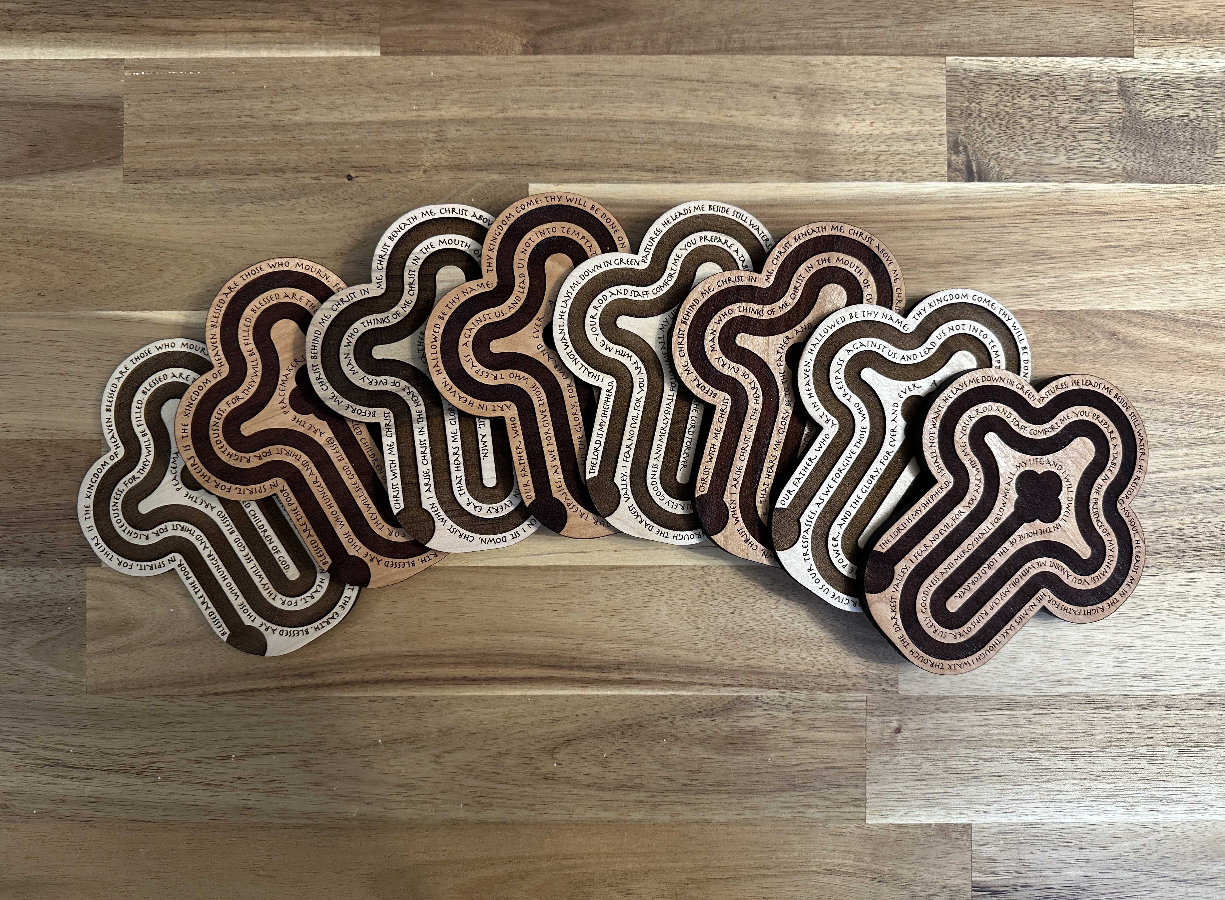 An array of our cross labyrinths
